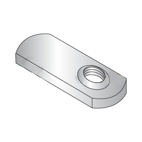 Newport Fasteners Tab Weld Nut, 1/4"-28, 18-8 Stainless Steel, 0.52 in Wd, 0.827 in Lg, 0.128 in Ht, 1000 PK 660637 - main
